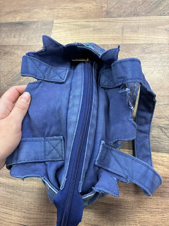 Vintage Laurel Burch Indigo Cats Blue Purse Tote Bag Whimsical Boho Hippie Y2K - Image 4 of 4