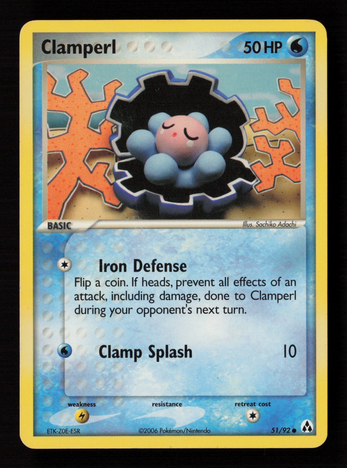 Clamperl 51/92 Legend Maker Pokemon Card -B4