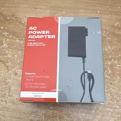 Atrix AC Power Adapter for Switch & Switch Lite, 5ft USB-C Cable, Black