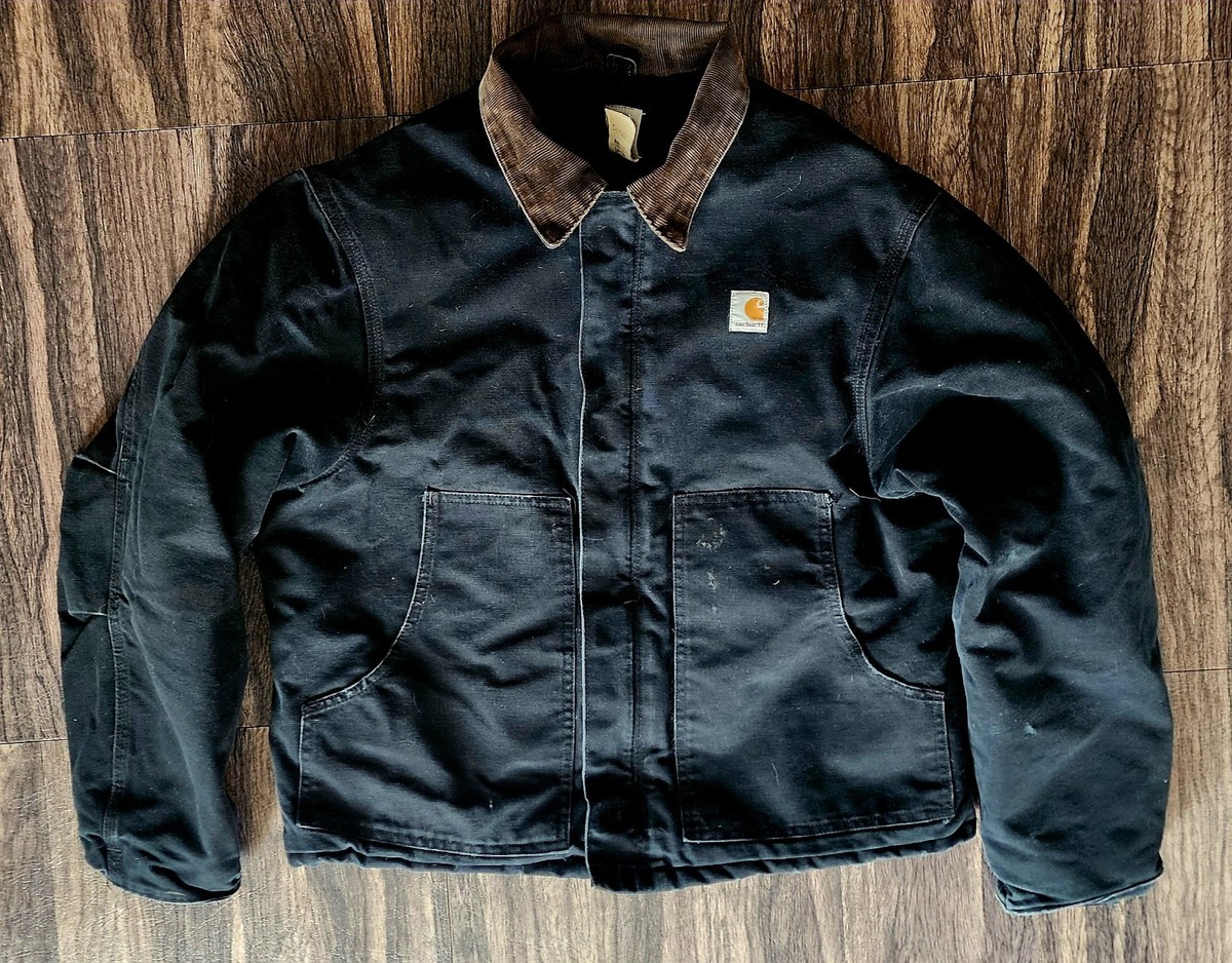 Vintage Carhartt Jacket J02 Arctic Quilt Lined Full Zip Black