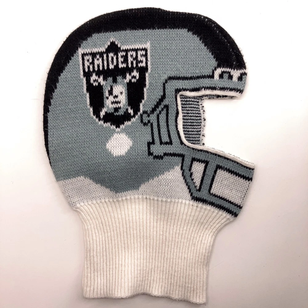 Vintage 1990 Raiders Football Helmet Knit Winter Ski Mask By Game Face