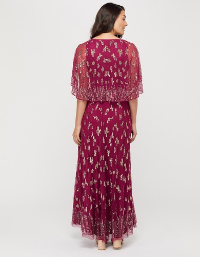 Y MONSOON KEIRA EMBELLISHED CAPE MAXI 