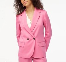 J.CREW Women s Drapey Twill Blazer Suit Jacket Pink Double Breasted 6 NEW 516