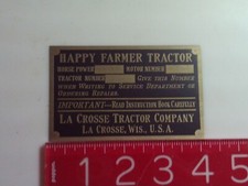 Happy Farmer Tractor Reproduction Nameplate