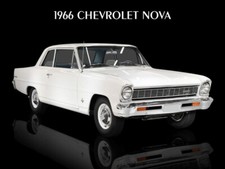 1966 Chevrolet Nova In White New Metal Sign 24x30 Usa Steel Xl Size 7 Lb
