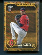 2024 Topps Chrome Gilded Gavin Williams Rookie Gold Wave Refractor 05/75