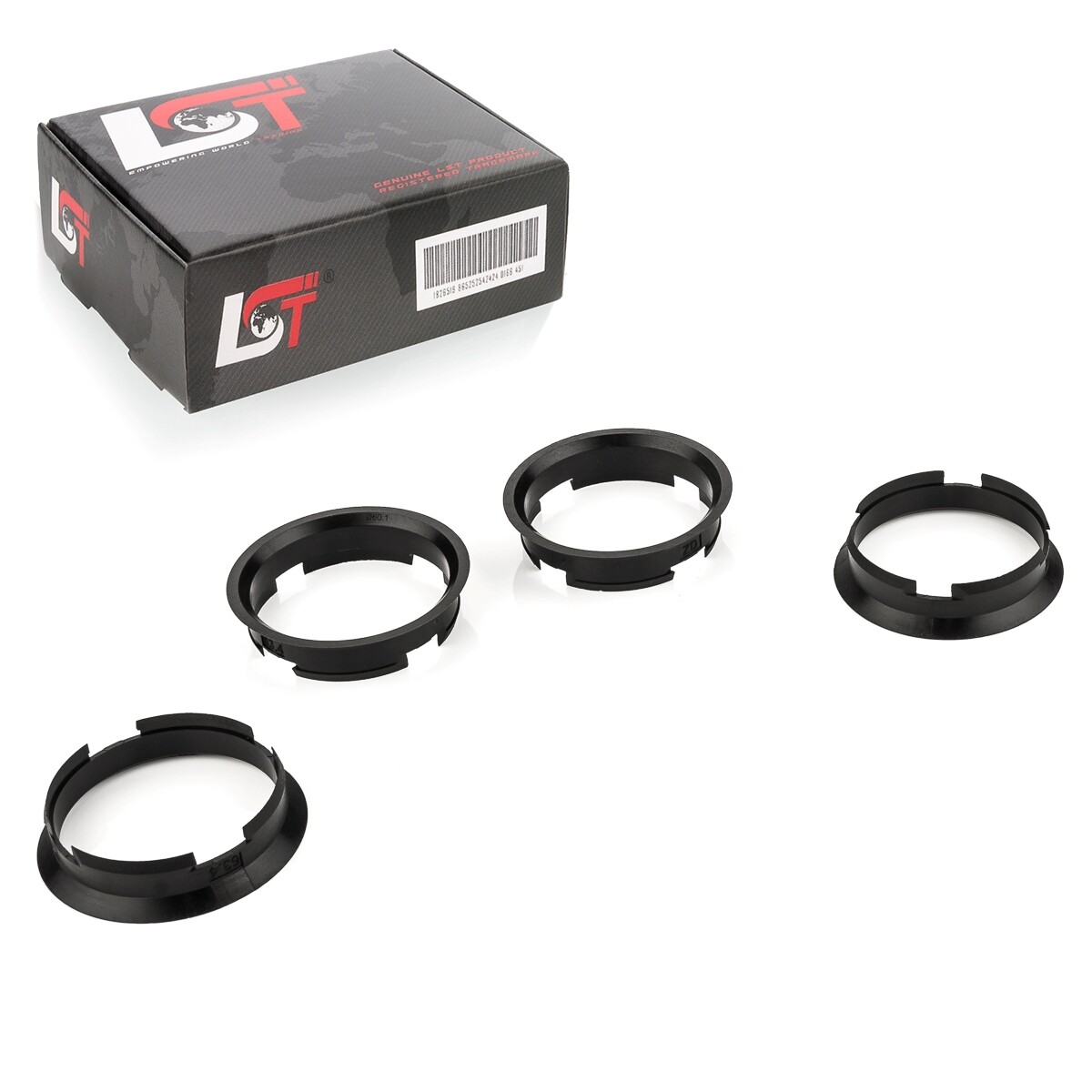 4x Distance Rings Centering Black Alloy Wheels Ø 63,4 - Ø 60,1 MM for Vauxhall