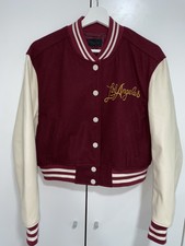 Kendall + Kylie Los Angeles Letterman Jacket In Burgundy