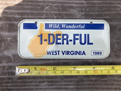 VINTAGE 5'' MINI USA METALL FAHRRAD NUMMERNSCHILD WEST VIRGINIA SCHWINN CRUISER