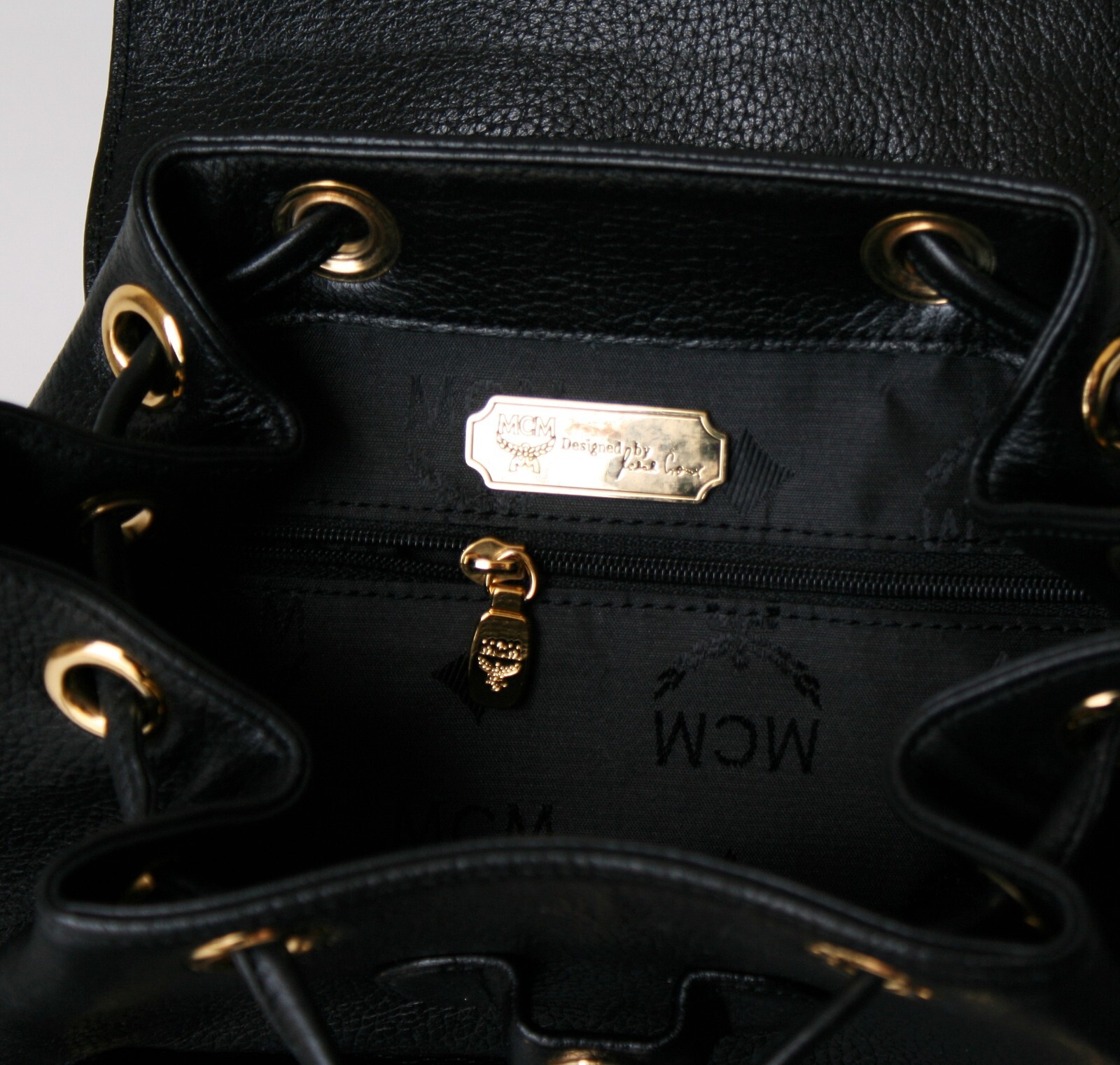 MCM Backpack Black Leather Large Authentic Vintag… - image 8