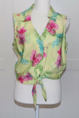 Top Tommy Bahama 100% seta stampa hawaiana cravatta in vita taglia 12