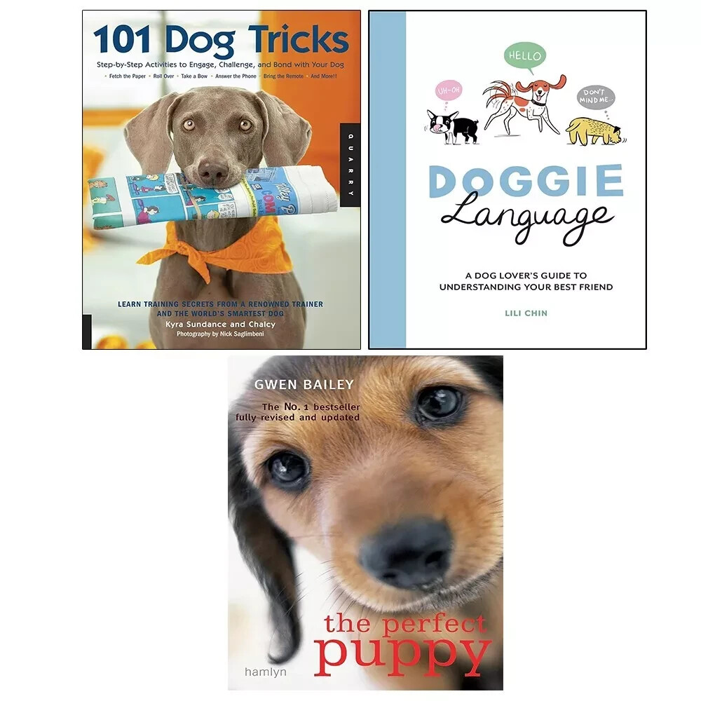 101 Dog Tricks, Doggie Language Lili Chin (HB), Perfect Puppy 3 Books Set