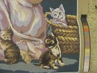 Painted Needlepoint Canvas SEG de Paris CAT GIRL 14.5” x 20” Tapestry Charming — photo 6