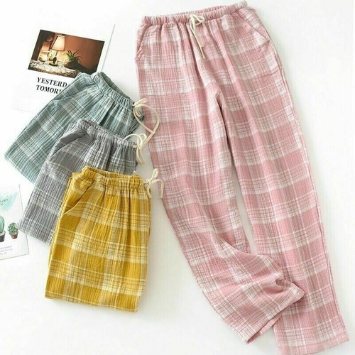 Donna Quadretti Pantaloni Pigiama Pantaloni Pigiami Cotone Tartan | eBay