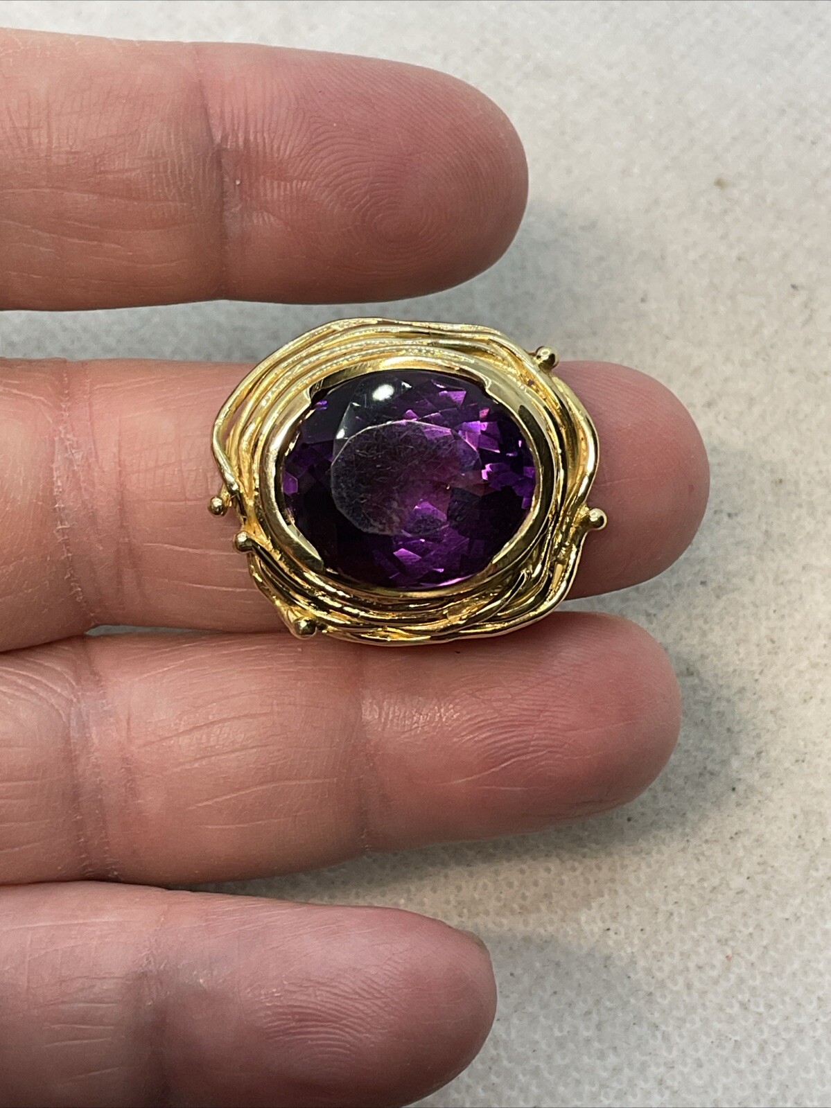 IMPRESSIVE MASSIVE Solid 18K (750) Yellow Gold Am… - image 12