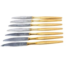 7 Pcs Cosmos Table Knife Set, Forged Stainless Steel Blades, Made in Japan