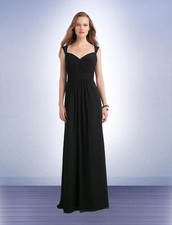 Bill Levkoff Bridesmaid Dress 1111 Prom Wedding Chiffon Long Gown NEW Ruched Cap