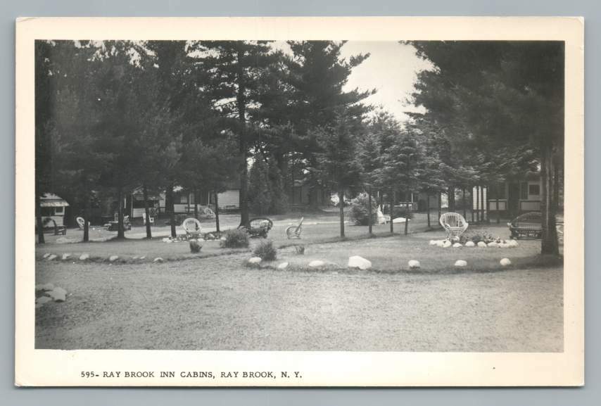 Ray Brook Inn Cabins RAY BROOK New York RPPC Vintage Photo Postcard