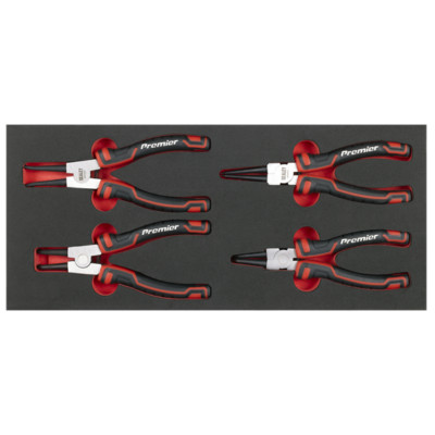 Sealey PREMIER Circlip Pliers Set Bent Straight Internal External in Foam FD25