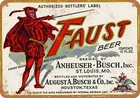 METAL SIGN - Faust Beer - Vintage Look Reproduction