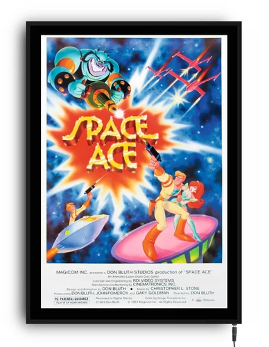 SPACE ACE Lightbox movie poster led sign home cinema room THEATRE kids cartoon - Picture 1 of 24
