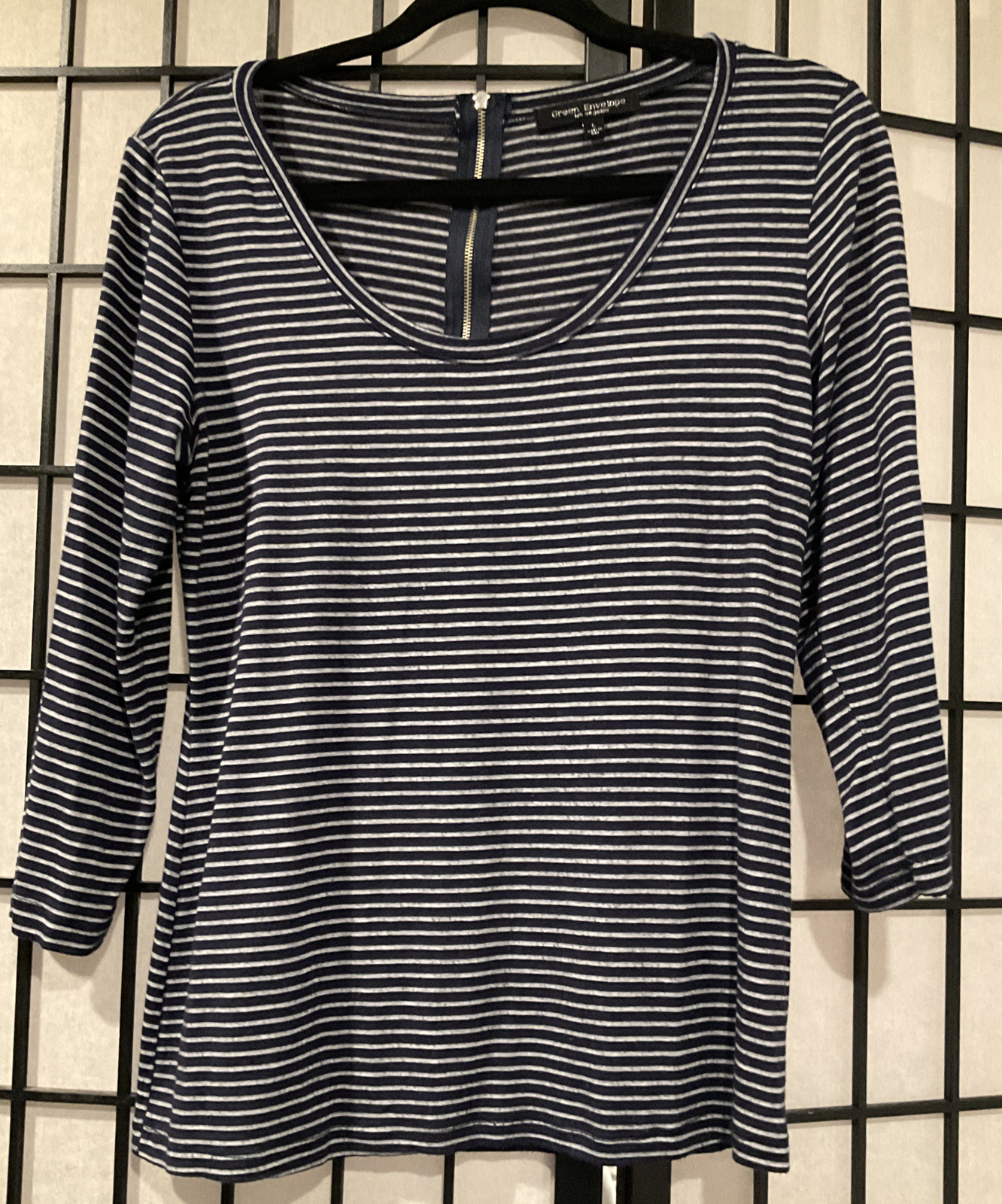 green envelope striped shirt