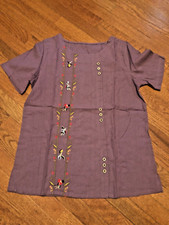 Blusa Camisa Top Campesina Boho 100% Algodón Bordada para Damas