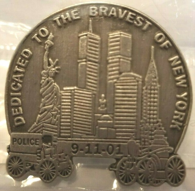9/11/01 TWIN TOWERS DEDICATED TO THE BRAVEST OF NEW YORK COMMEMORATIVE