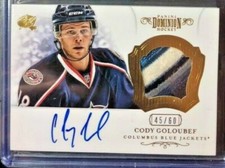 2012-13 Dominion Patches Autographs #52 Cody Goloubef /60 Columbus Blue Jackets