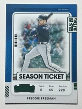 2021 Panini Contenders Baseball Freddie Freeman #15 Green Foil Atlanta Braves
