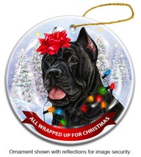 Cane Corso All Wrapped Up For Christmas Holiday Ornament