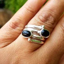 Black Onyx Ring 925 Sterling Silver Band  Statement Ring Handmade Ring All size