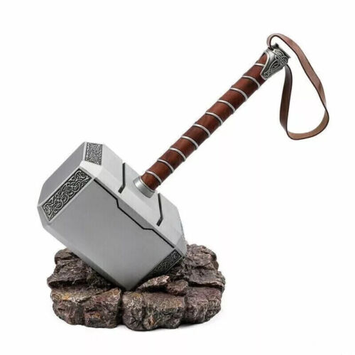 Thor Hammer Metal MCU Thor Mjolnir Cosplay 1/1 Scale Movie Replica with base