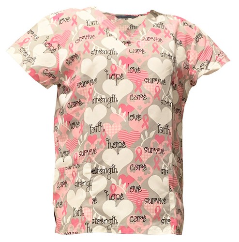Womens Ultra Soft Touch Microfiber Medical Printed Scrub Tops S-3XL - Picture 21 of 44