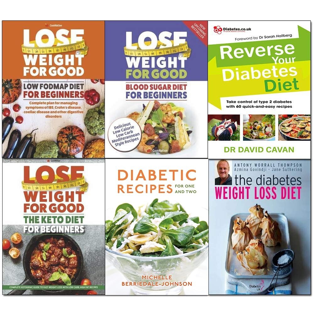 Reverse your diabetes diet,weight loss,cooking for one,blood sugar, keto 6 Books