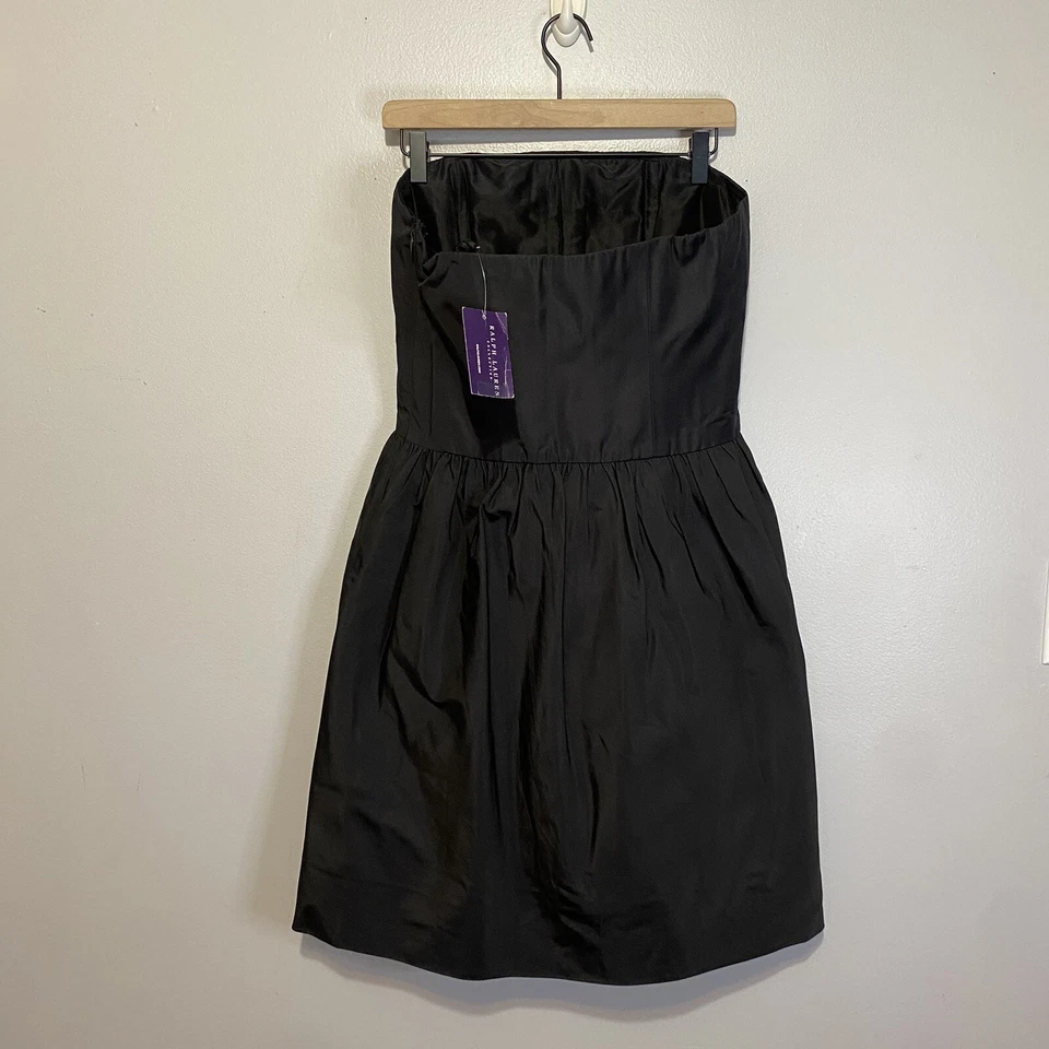 Vestido Ralph Lauren Colección Etiqueta Púrpura Nuevo con Etiquetas Seda Sin Tirantes Cóctel EE. UU. Talla 10 Foto 4 de 4