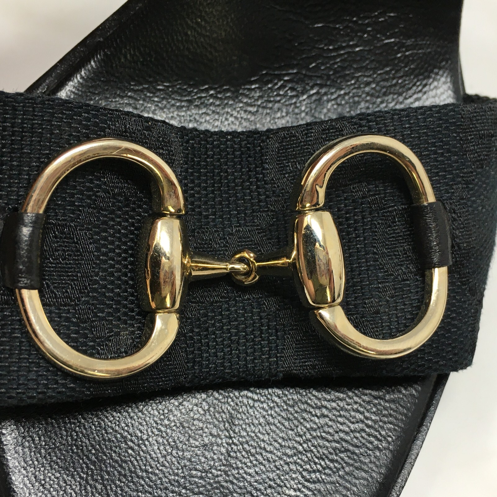 Gucci GG Horsebit Sandals Heels Shoes Womens Size 6 U… Gem