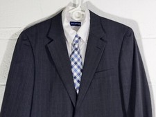 NICE MENS JOS A BANK GRAY PINSTRIPE 3 BUTTON BLAZER SPORT COAT JACKET 40 R WOOL