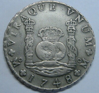 ピラーダラー1748年 1748 MEXICO 8 REAL PILLAR FERDINAND VI SPANISH SILVER DOLLAR