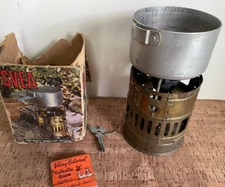 Optimus SVEA 123 Single Burner Backpacking Cook Stove Sweden w/ Wind Screen, Key