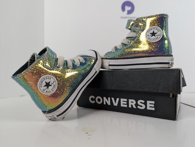 Converse All Star Irrodecent Oil Slick Sparkle Shimmer Hightop Sneaker 4 Infant