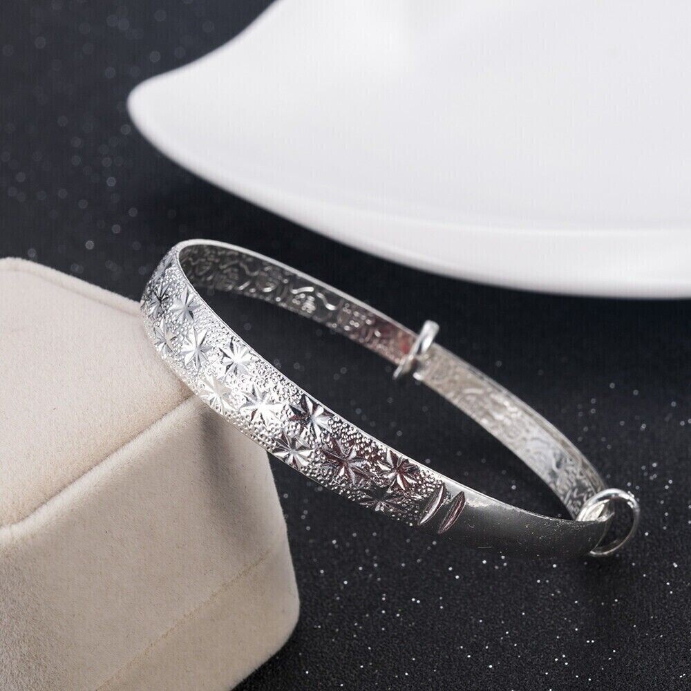 925 Sterling Silver Original Star Bangles Romantic Gypsophila for