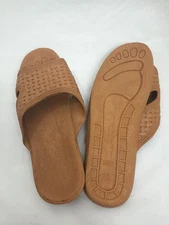 ONE NEW PAIR Rubber Durable Shower Slipper Shoes Brown Style 888 Size 12