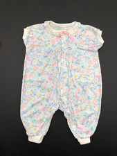 Vintage Floral Baby Girls Lace Romper Size see measurements