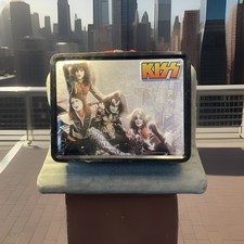 KISS Black Metal Collectible Lunchbox Tin Metal Lunchbox w/out thermos