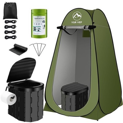 Portable Toilet Kit Camping Pop Up Privacy Tent Poo Gel Bags Outdoor Adults
