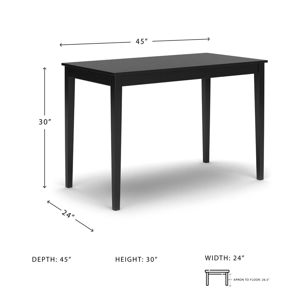 Kimonte Rectangular Dining Room Table, Black - Изображение 4 из 4