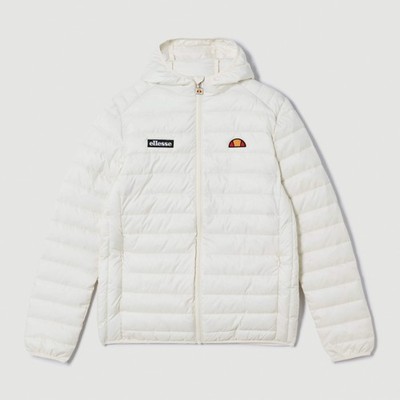 Ellesse Mens Puffer Jacket Lombardy Padded Jacket Off White