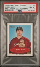 2020 TOPPS HERITAGE MINORS 1971 BAZOOKA NUMBERED TEST MINI #11 CASEY MIZE PSA 8