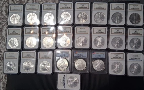 U.S. Mint 1986-2010 American Eagle MS69 NGC/PCGS 1 oz Silver Lot